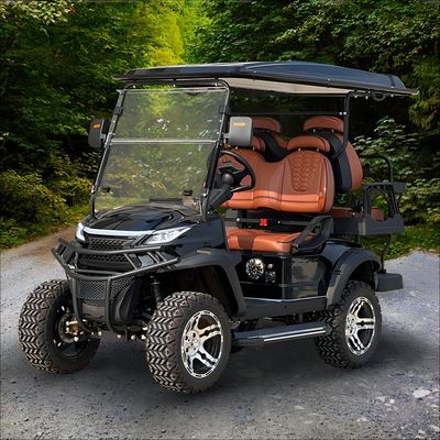 Bom preço. Carrinho de golfe elétrico chinês de caça de 4 passageiros com corpo personalizado e design levantado on-line