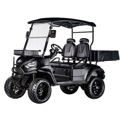 Bom preço. 400-500 kg Peso de curva 4 lugares 48V5KW AC Motor Carrinho de golfe elétrico com caixa de carga e sistema de freio de tambor dianteiro traseiro on-line
