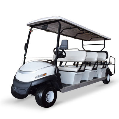 Bom preço. 8 lugares Carrinho de golfe elétrico 13,7mph Velocidade posição de pé da cauda Carrinho equipado para transporte de passageiros on-line